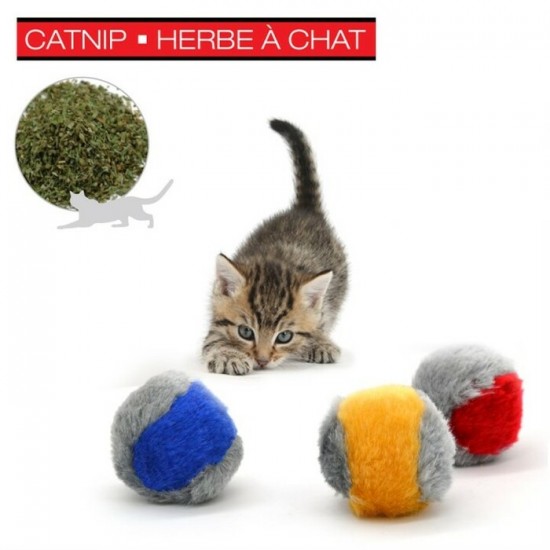 Balles fuzzy avec herbe à chat - couleurs...