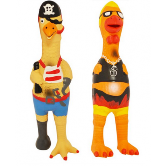 Jouet "poulet" en latex - 22 cm - au choix