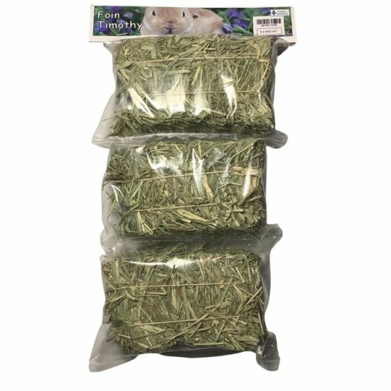 Foin Timothy pour rongeurs et lapins - 3 x 150 g