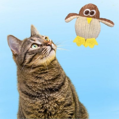 Jouet pour chat "Pingouin" avec herbe à chat - 12 cm - Assorti