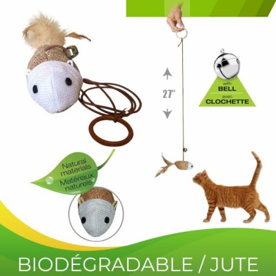 Souris éco-amicale pour chats avec grelot et élastique