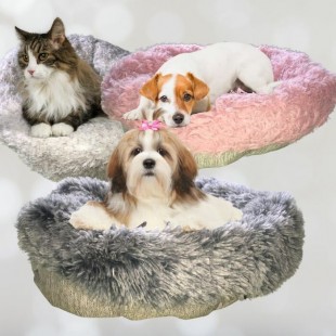 Lit rond pour chiens ou chats - 50 cm x 50 cm x 18...