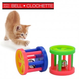 Jouet rouleau plastique avec cloche