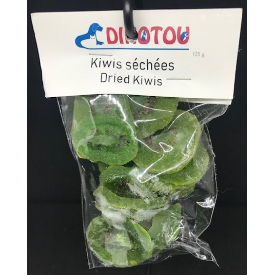 Tranches de kiwi séchées, sac refermable de 125 g, avec étiquette pour suspendre