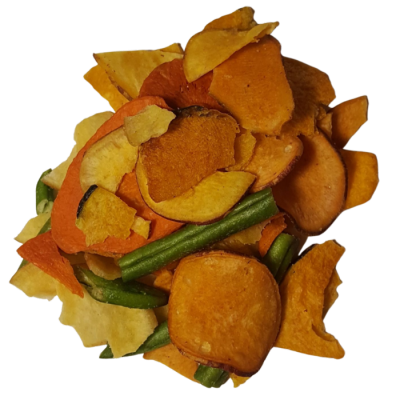 Croustilles de légumes, emballage de 30 g, avec étiquette pour suspendre