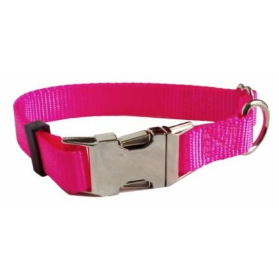 Collier ajustable de luxe avec boucle de métal - ¾'' - Choix de couleurs