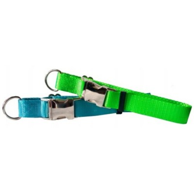 Collier ajustable de luxe avec boucle de métal - ¾'' - Choix de couleurs