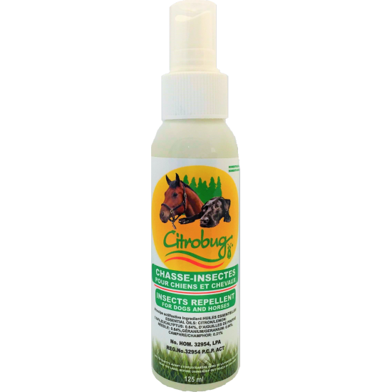 Chasse-insectes Citrobug pour chiens et chevaux - 125 ml / 4 oz