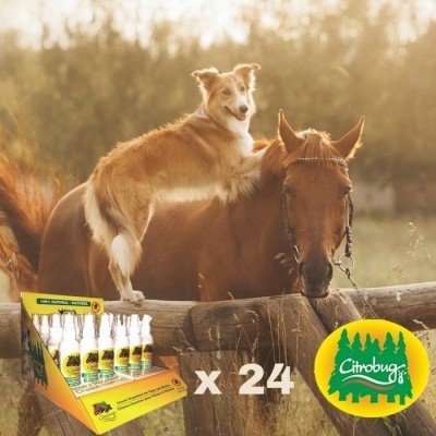 Chasse-insectes Citrobug pour chiens et chevaux - 24 bouteilles de 122 ml