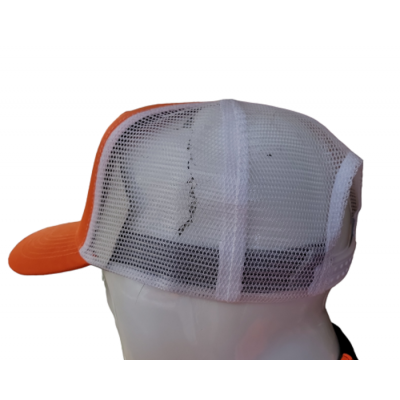 Casquette Husqvarna orange avec filet blanc