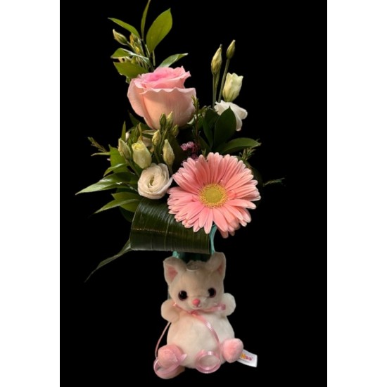 Bouquet et peluche