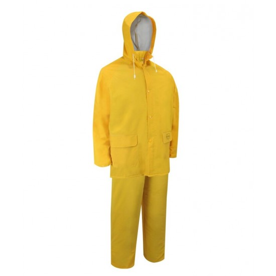 ENSEMBLE IMPERMÉABLE DE PVC. MANTEAU ET SALOPETTE. PVC/POLYESTER/PVC DE 0.35MM