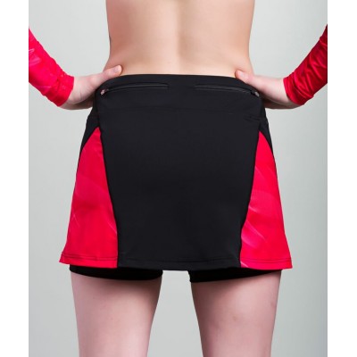 Jupe-Cuissard Noir / 3 poches (Rose-Framboise)