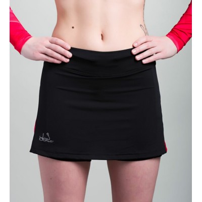 Jupe-Cuissard Noir / 3 poches (Rose-Framboise)