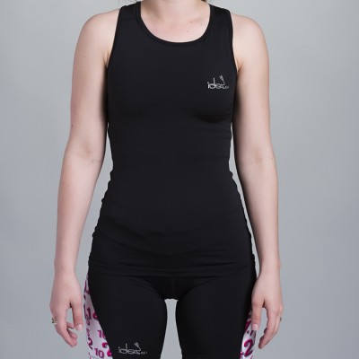 Camisole Noir Dos Nageur avec poche (Découpe Rose-Framboise)