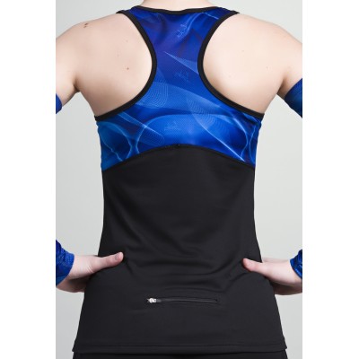 Camisole Noir Dos Nageur avec poche (Découpe Bleu)