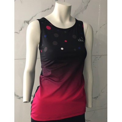 Camisole Noir et Rose à pois avec poche