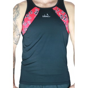 Camisole Jersey Noir (Rouge) avec poche