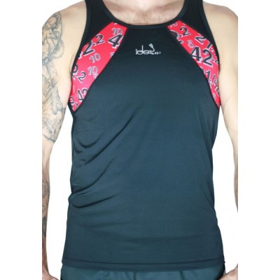 Camisole Jersey Noir (Rouge) avec poche