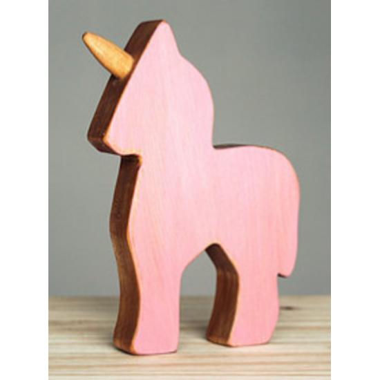 Licorne en bois - Rose