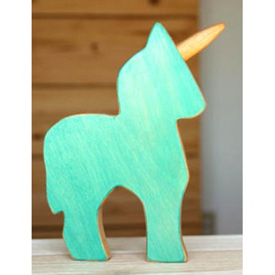 Licorne en bois - Turquoise