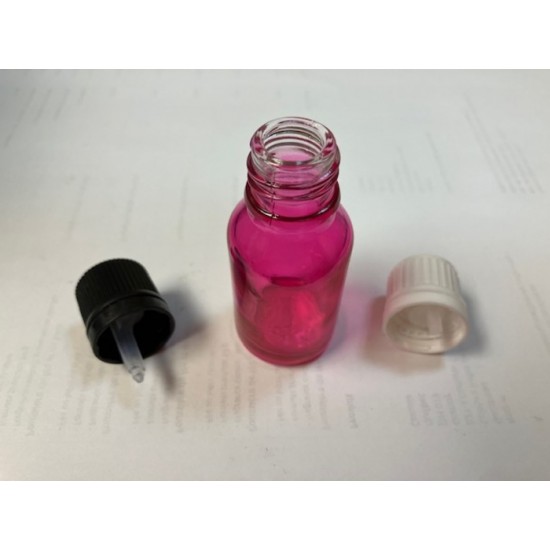 Bouteille verre 15 ml rose