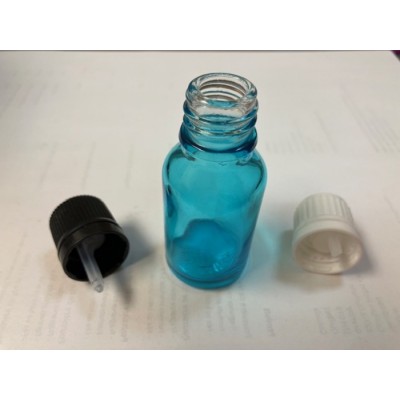 Bouteille verre 15 ml bleu