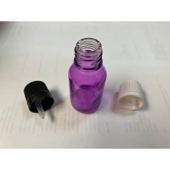 Bouteille verre 15 ml mauve