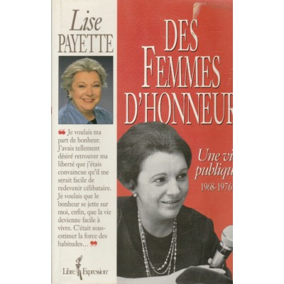 Des femmes d'honneur Une vie publique 1968-1976 ...