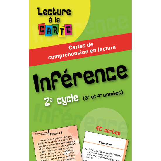 Cartes de lecture - Inférence, 2e cycle — Disponible sur le site de l'éditeur et dans les librairies
