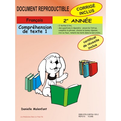 Compréhension de texte, 2e année — Cahier...