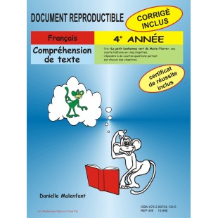 Compréhension de texte, 4e année, cahier...