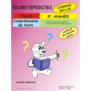 Compréhension de texte, 5e année — Cahier...