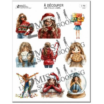  Une fille à Noël | à découper 