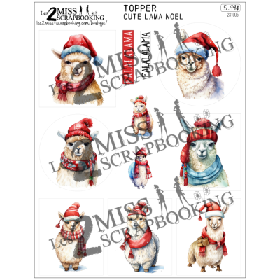 Topper | Cute Lama Noël