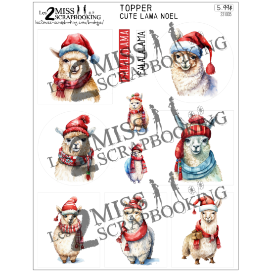 Topper | Cute Lama Noël