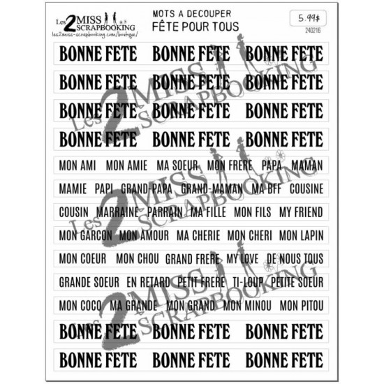 Fête pour tous | MOTS À DÉCOUPER