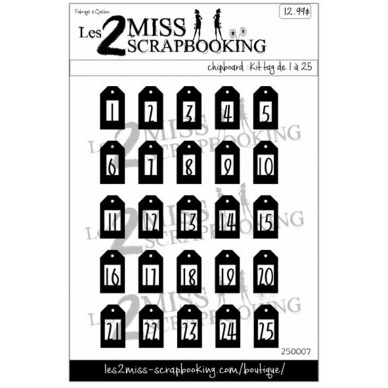 Kit tag de 1 à 25