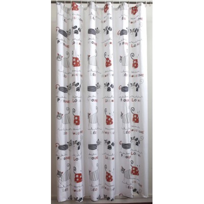 RIDEAU DOUCHE CHATS AMUSANTS