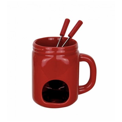 ENS FONDUE POT MASSON ROUGE