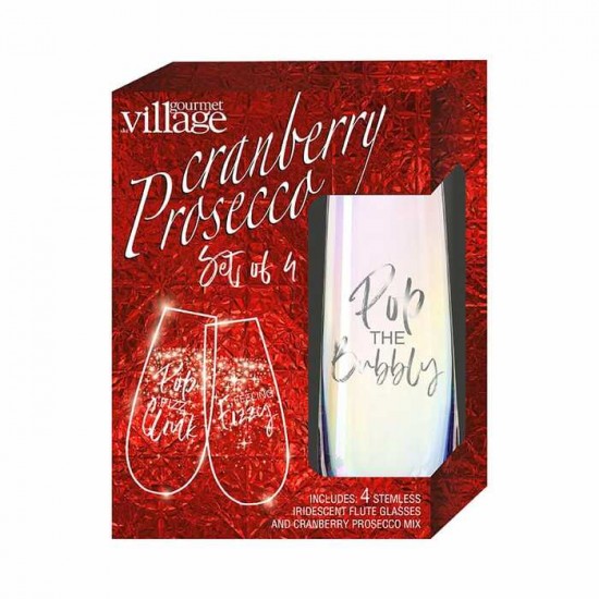 Ensemble cadeau de Prosecco aux canneberges pour 4