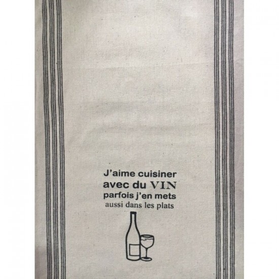 LINGE A VAISSELLE J'AIME CUISINER AVEC DU VIN...