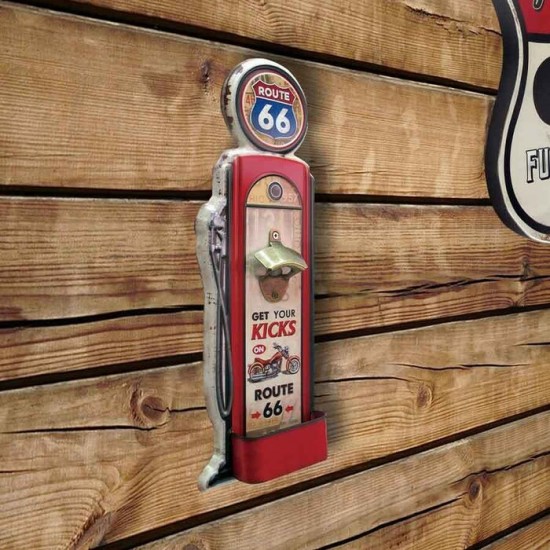 "Route 66" - Ouvre-bouteille de pompe à essence