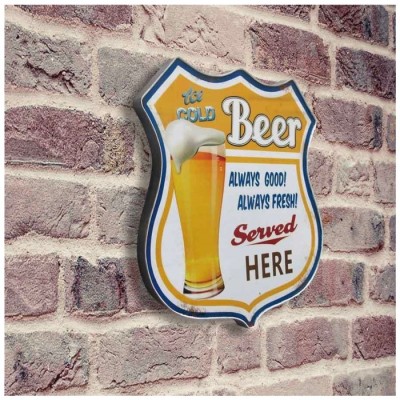 ENSEIGNE DE MÉTAL ICE COLD BEER
