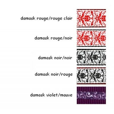 Collier 1" à motifs Damask avec boucle de métal 