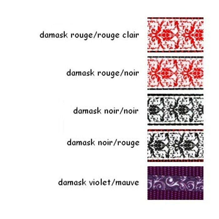 Collier 1" à motifs Damask avec boucle de métal Collier 1" à motifs Damask avec boucle de métal