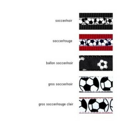 Collier 1" à motifs Soccer avec boucle de métal 