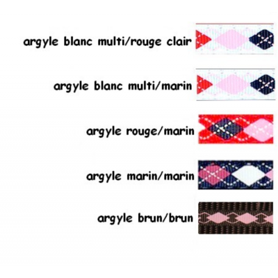 Collier 5/8" à motifs Argyle avec boucle de métal 