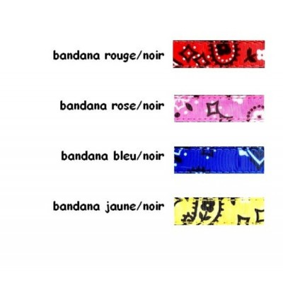Collier 5/8" à motifs Bandana avec boucle de métal 