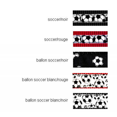 Collier 3/4'' à motifs Soccer avec boucle de plastique 